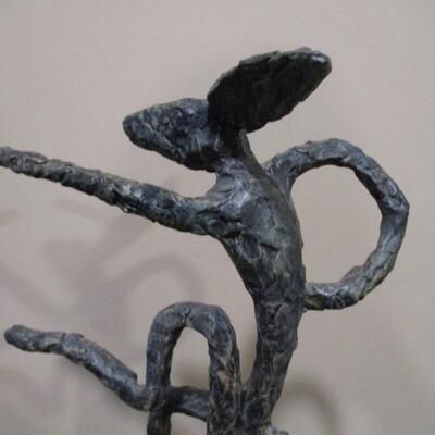 Pair of Wrought Iron Contemporary Dancing Rabbits