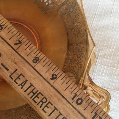 Vintage depression glass bowl and platter set