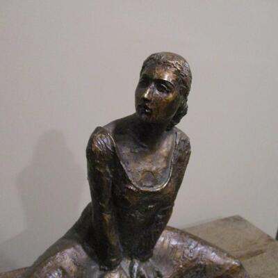 Alice Heath Sculpture by Austin- Lady Sitting on Stone