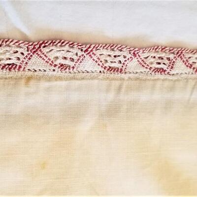 Lot #42  Two Antique Red Work Pillow Cases - Good Morning/Good Night.