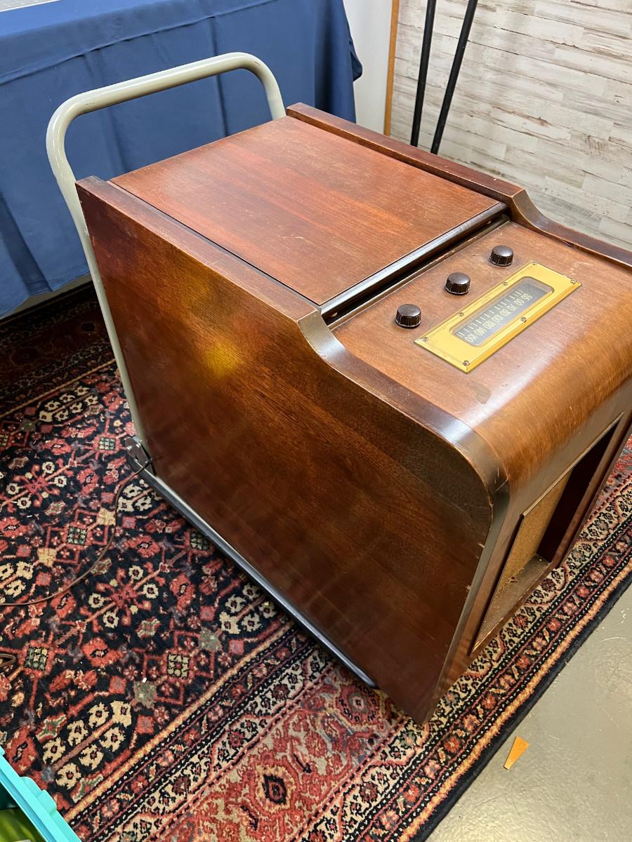 End Table Radio 1940's Walnut with Record Player