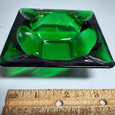 Vintage green ashtray