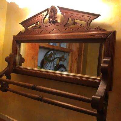 Wood towel rack