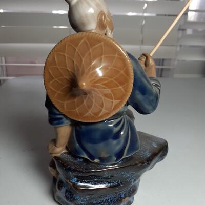 Vintage 7.5 in tall chinese man sitting