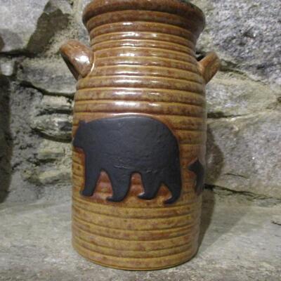 Ceramic Crock with Bear Accents