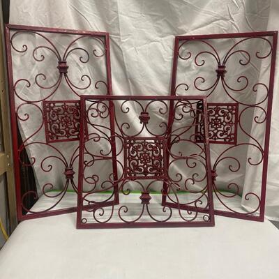 D12 3 piece red wall decor
