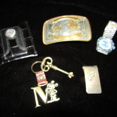 LOT 58  MONEY CLIPS, MICKEY MOUSE KEY CHAIN & WATCH