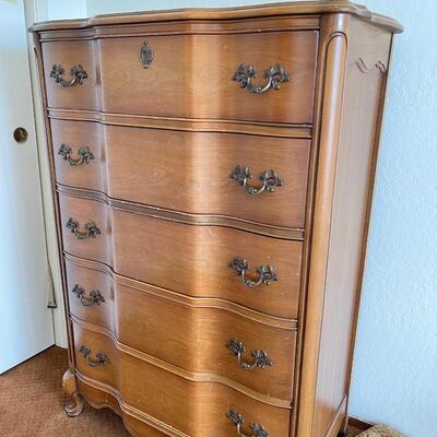 Vintage French Walnut Tall Boy