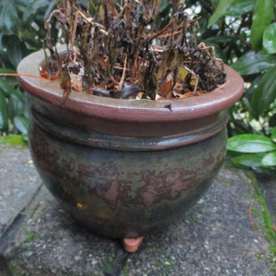 Ceramic Planter- Earth Tone Cauldron Shape