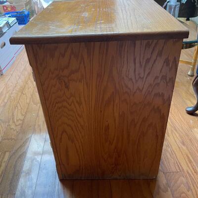 Repurposed oak ice box storage cabinet