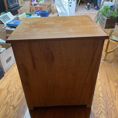 Repurposed oak ice box storage cabinet