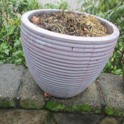 Ceramic Planter- Tan Ribbed