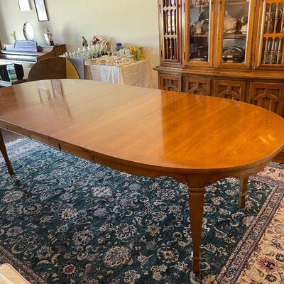 French Walnut Dining Table with  6 chairs