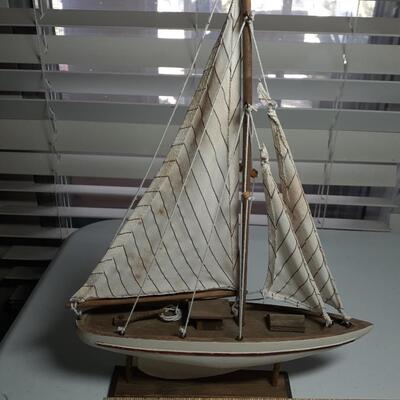 13in. Tall wooden ship model