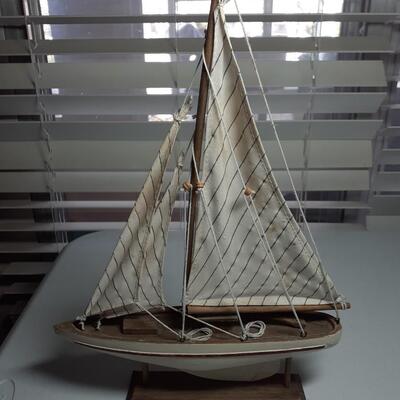13in. Tall wooden ship model