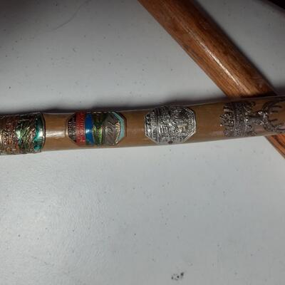 2 vintage wooden walking canes