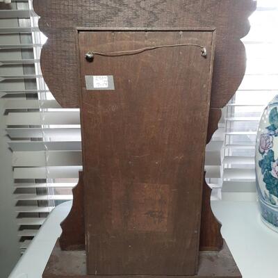 Antique Wind up wood and brass clock