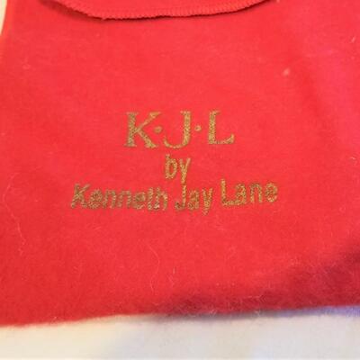 Lot #51  Vintage Kenneth Jay Lane Baroque Cross Necklace in Pouch