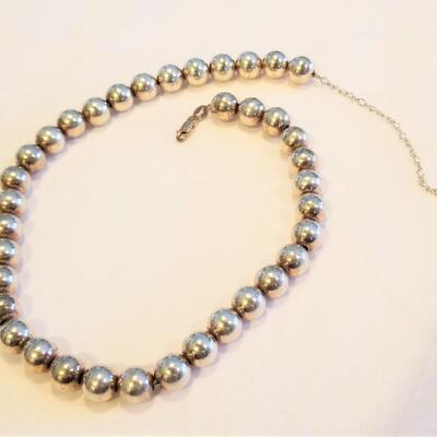 Lot #52  Sterling Silver Bead Necklace
