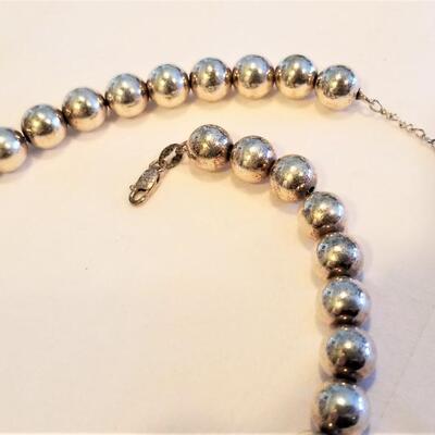 Lot #52  Sterling Silver Bead Necklace