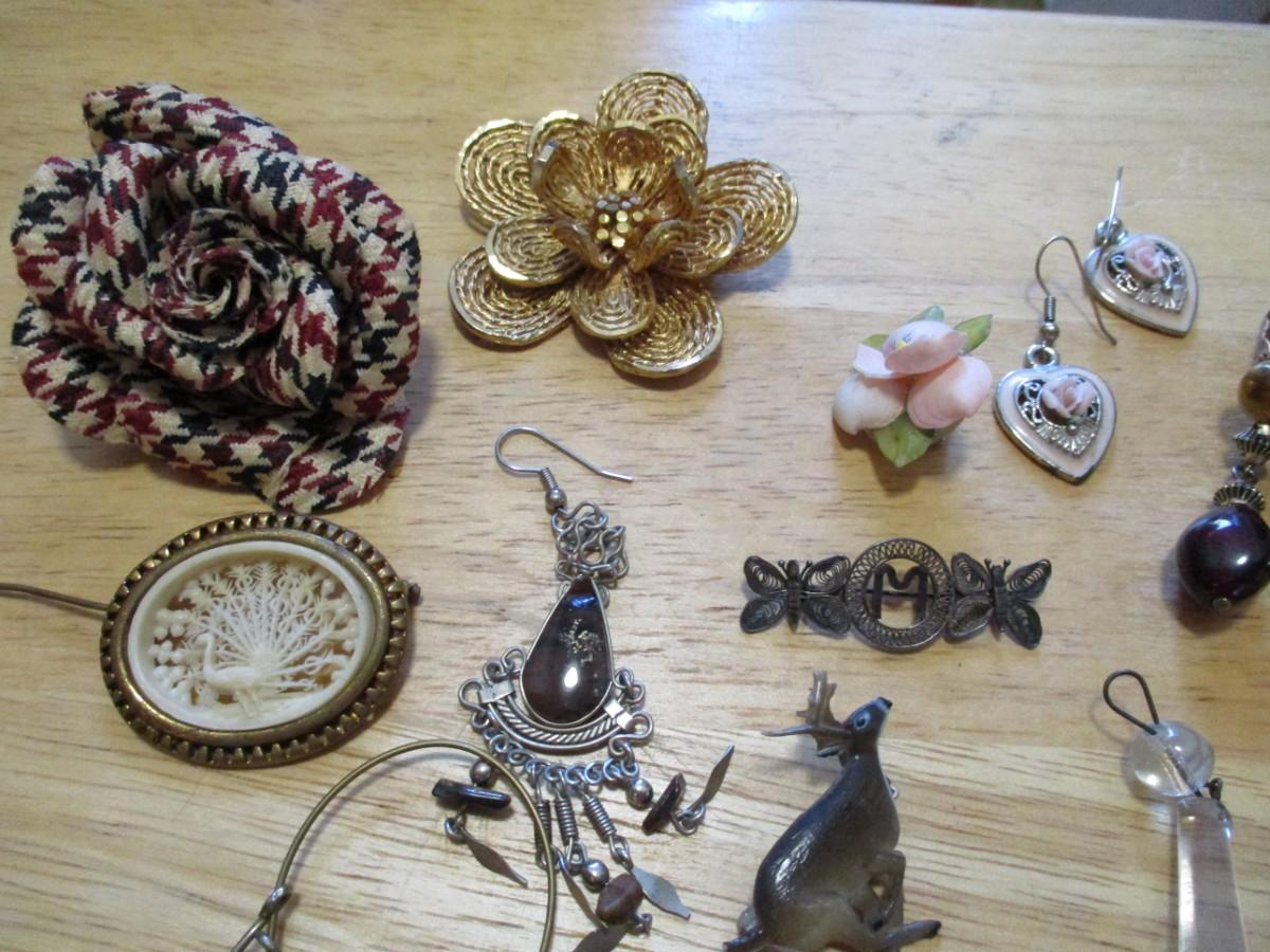 Antique Earrings & Lapel Pins