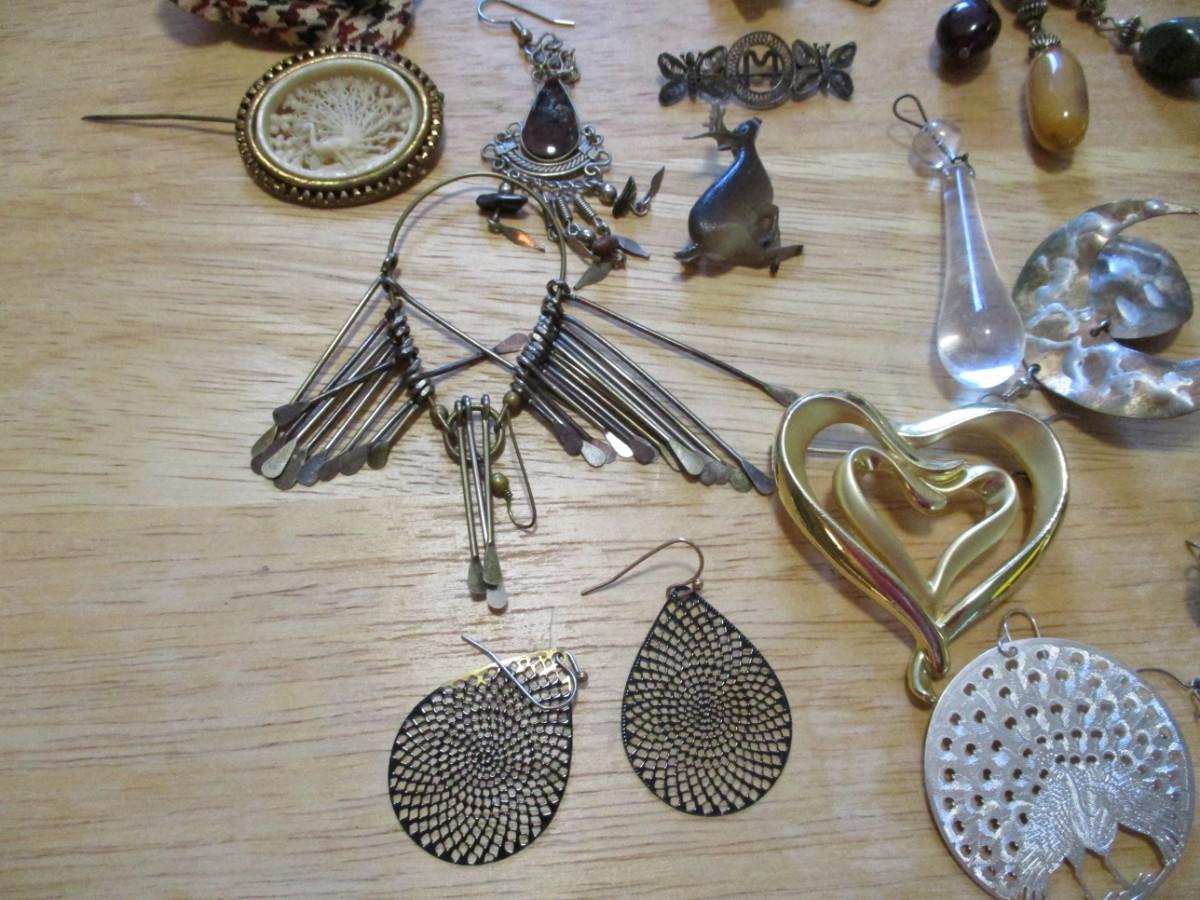 Antique Earrings & Lapel Pins