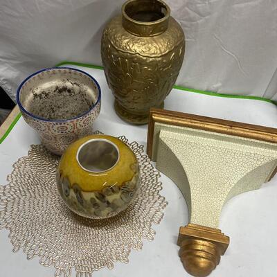 D56-Misc Lot with Gold Vase
