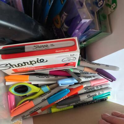 Box of Markers & Pens