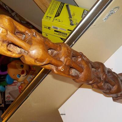 '  Stunning 32 in. height hand carved Elephant statue".