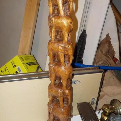 '  Stunning 32 in. height hand carved Elephant statue".