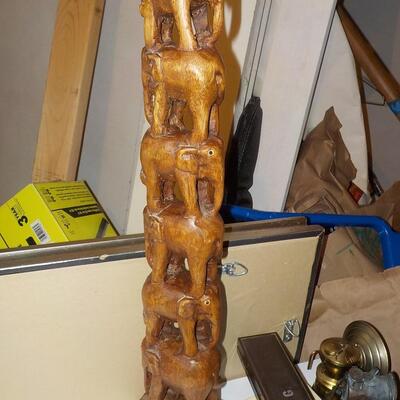 '  Stunning 32 in. height hand carved Elephant statue".
