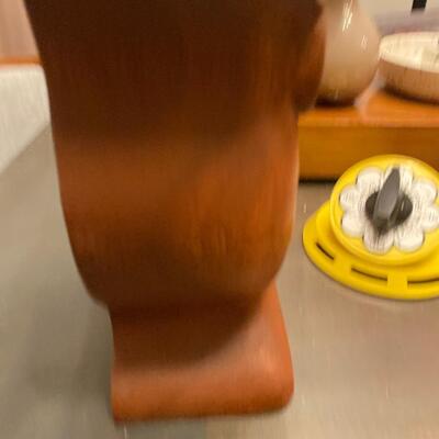 Solid wood mid century Owl bookend