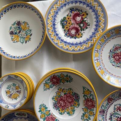 25 + Czech handpainted ceramic dishes  Keva Tupesy