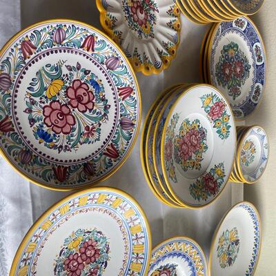 25 + Czech handpainted ceramic dishes  Keva Tupesy