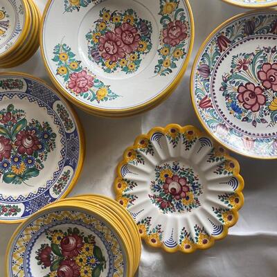 25 + Czech handpainted ceramic dishes  Keva Tupesy