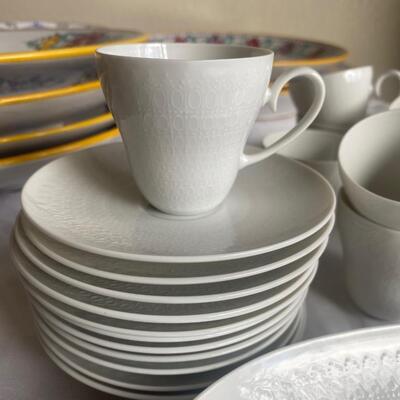 Modernist Rosenthal fine bone China demitasse set for 10