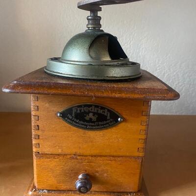 Antique German Friedrich coffee mill grinder