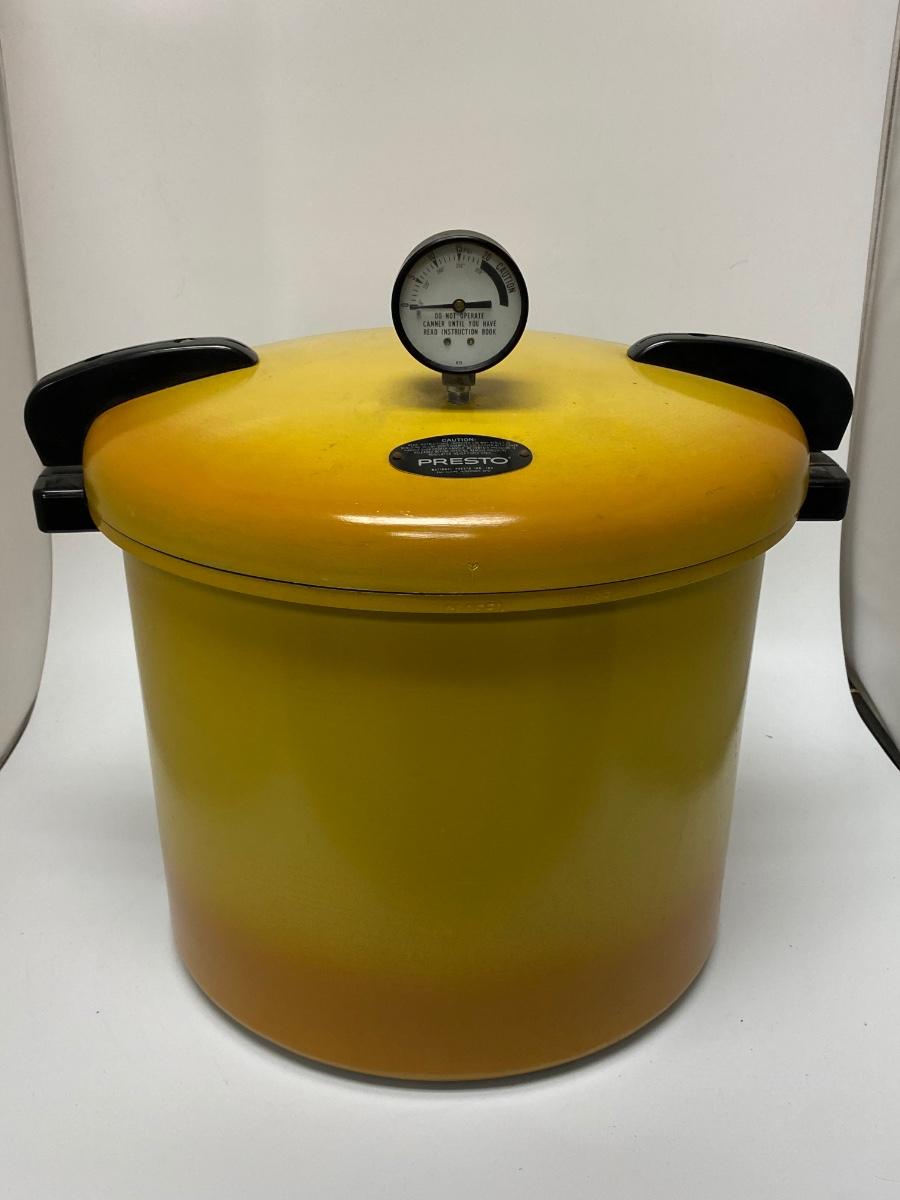 Vintage Yellow Harvest Gold Presto Pressure Cooker Canning Pot Complete |  EstateSales.org