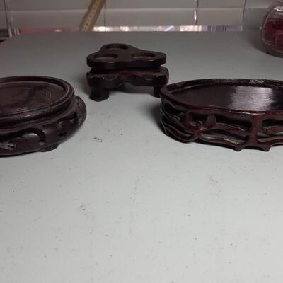 Lot of 3 Vintage wood display bases