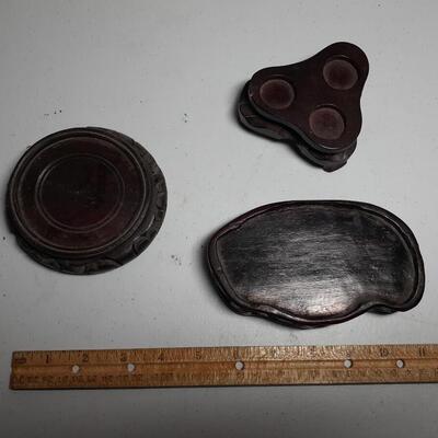 Lot of 3 Vintage wood display bases