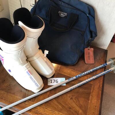 Ski boots & poles