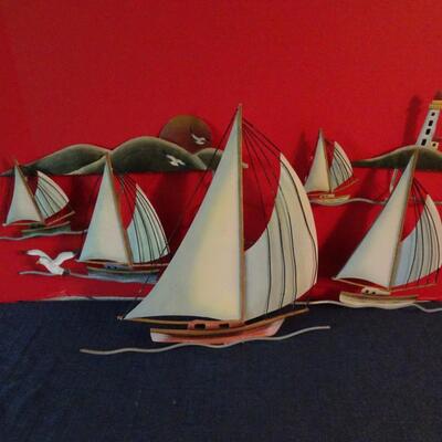 LOT 17. METAL SAILING WALL DECOR