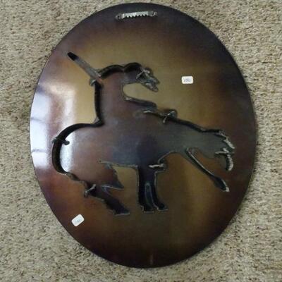 LOT 48. NATIVE AMERICAN INSPIRED METAL WALL DECOR