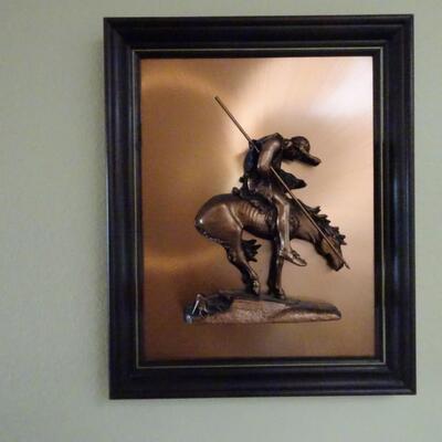 LOT 50. NATIVE AMERICAN INSPIRED METAL WALL ART