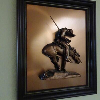 LOT 50. NATIVE AMERICAN INSPIRED METAL WALL ART