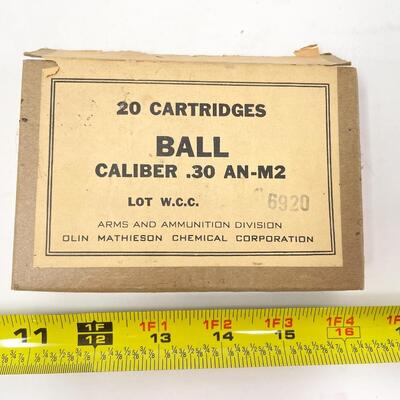VINTAGE AN/M2 BROWNING .30 CALIBER BALL CARTRIDGES - 20