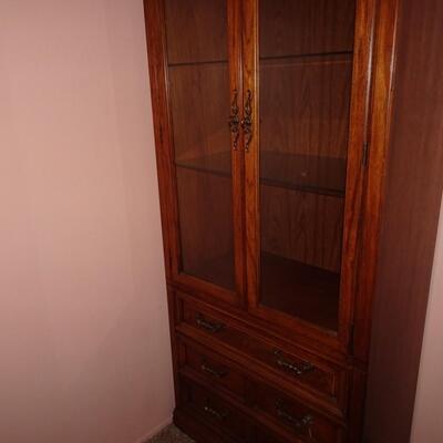 LOT 52. THOMASVILLE LIGHTED DISPLAY CABINET  32" X 80" X 18"
