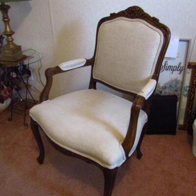 Upholstered Wood Frame Arm Chair