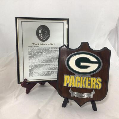 45) PACKERS | Packer Plaque and Framed Lombardi Quote