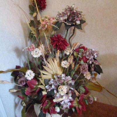 Floor Vase with Artificial Flower Arrangement